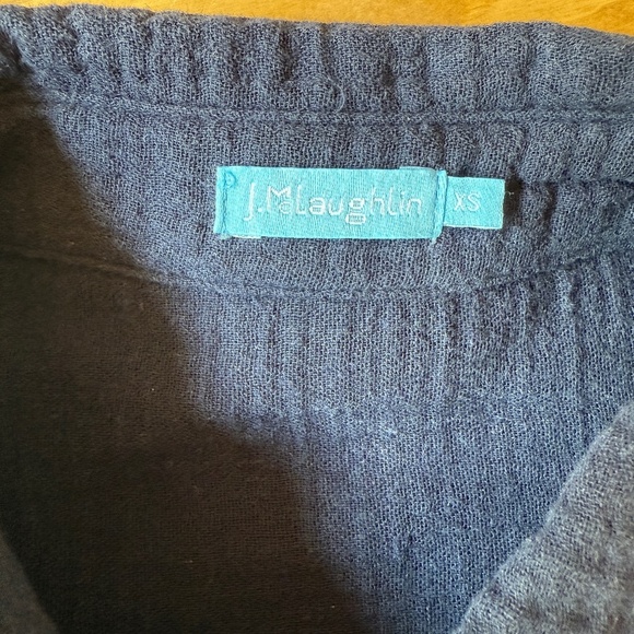 J MCLAUGHLIN COTTON CRINKLED BUTTON FRONT TOP FRINGE COLLAR BREATHABLE GAUZY XS - Picture 10 of 12